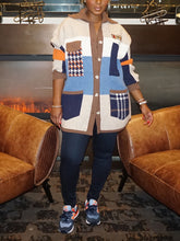 Strickjacke mit Farbblock-Muster